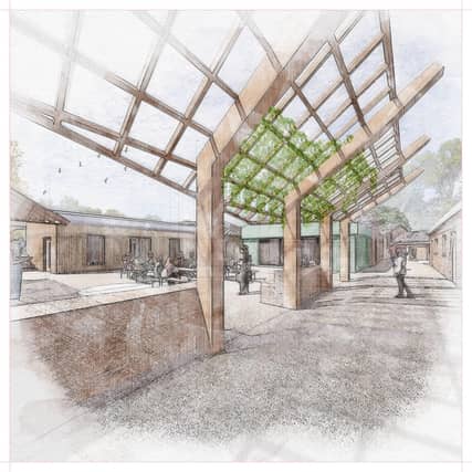 An artist’s impression of how the central courtyard at Delapré Abbey’s stables complex will look when its complete