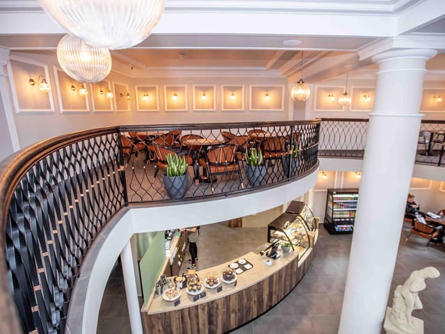 Inside new cafe which has opened at the former Nationwide building on the corner of Drapery and Mercer's Row