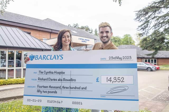 Richard and his wife Lisa donated the big cheque on Tuesday (May 23)