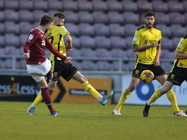 Sowerby's returned allowed him to push forward into an attacking midfield role and he was superb. Defence-splitting pass created an opening in the first half and then ran the show in the second. Fine strike to break the deadlock and might have had more as Crocombe twice thwarted him. Targeted by Burton and was on the wrong end of some rough challenges but that never deterred him... 8 CHRON STAR MAN