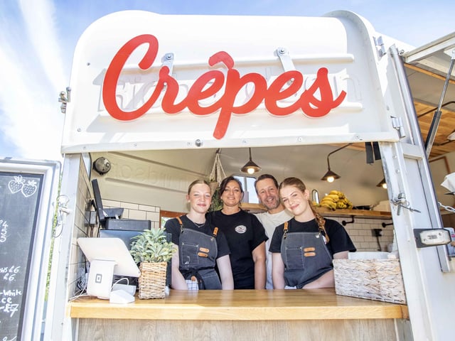 Tracy Onley, Bela Kacscyarik and Olivia from The Courtyard Creperie.
