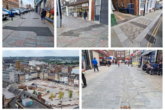 Concerns have been raised about the potential damage to new paving at Market Square and Fish Street/Abington Street (below). Damage to pavements can already be seen in Abington Street and St Giles Street (top).