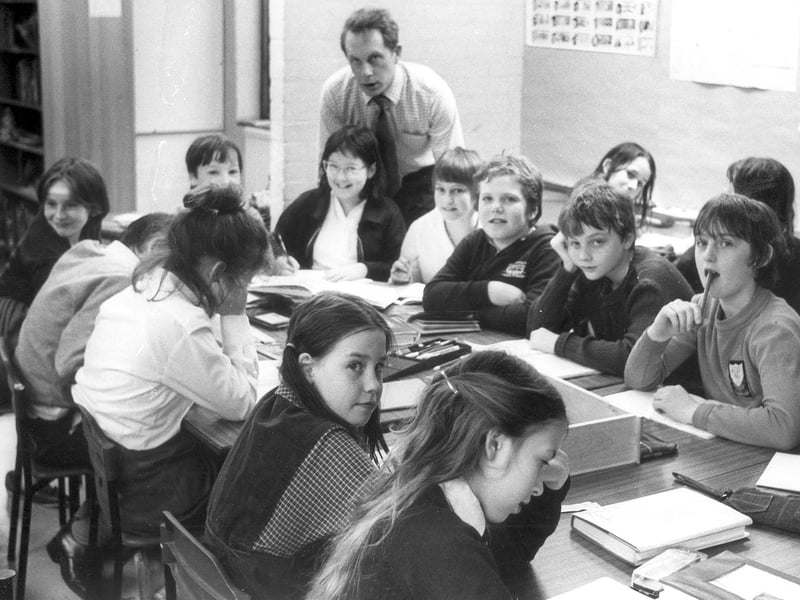 Bob Guret, headteacher of Flore CofE in 1982