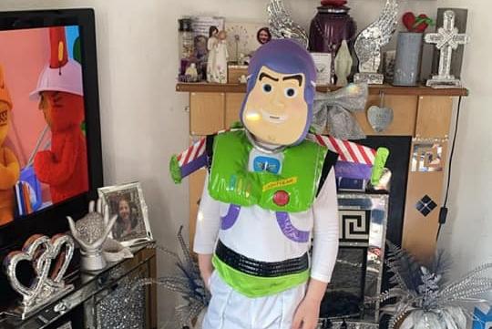 Ethan, aged seven, as Buzz Lightyear.