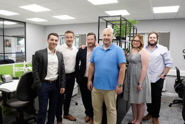 Steve Allan (centre) and members of the Verve Workspace team