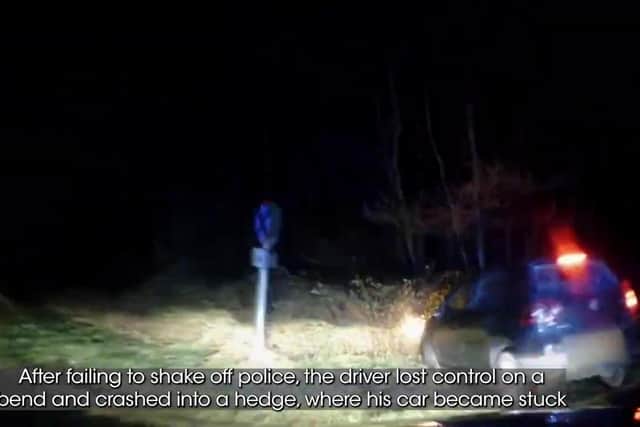 Bailey continued to put his foot down on the accelerator despite being stuck in a hedge and boxed in by police.