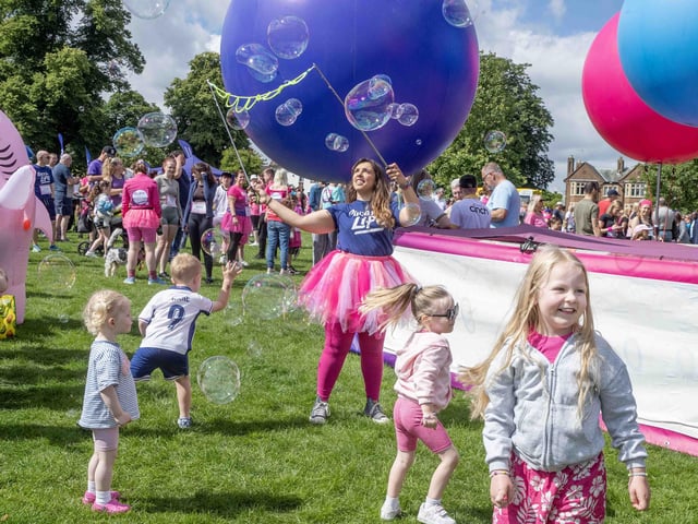 Abington Park turned pink on Sunday July 14 for the 3k and 5k Race for Life events.