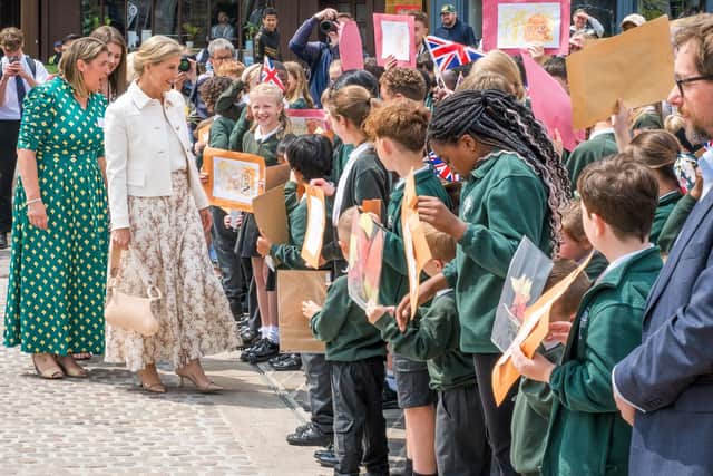 HRH The Duchess of Edinburgh visited Northampton earlier this year to see school children's artwork inspired by the Great Fire.