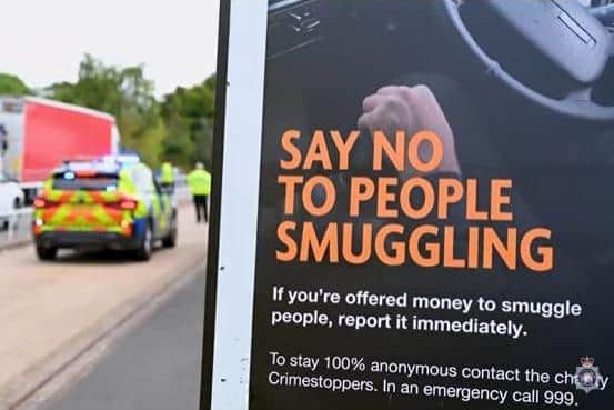 Police were out in force on the M1 and A45 in an operation linked to tackling people smuggling