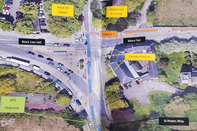 Here is an illustrative map of what happened on the day Antonia-Marie was hit by a car in St Andrew's Road