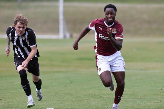 Kamarai Swyer in action for Cobblers against Notts County Under-21s on Tuesday