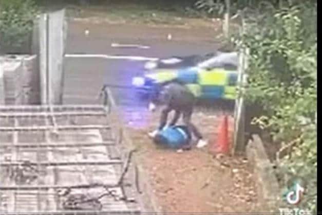 The policer was seen to 'strike' Samuel on the floor