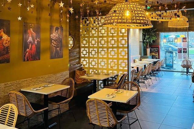 4.6 stars based on 465 Google Reviews. La Terraza Tapas Bar is a love letter to Spain, featuring a diverse range of food, including paella, from all corners of one of the richest culinary cultures in the world. Location: 53 Latchet Lane, NN5 4GF. Website: https://laterrazatapasbar.co.uk/