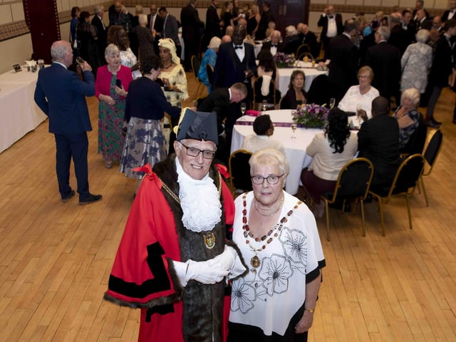 A private celebration took place at the Northampton Guildhall on Wednesday, May 18 2022 to celebrate Northampton's new Mayor, councillor Dennis Meredith.
