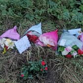 Floral tributes have been left at the scene of the crash. The Chron is choosing at this time not to reveal the man's name.