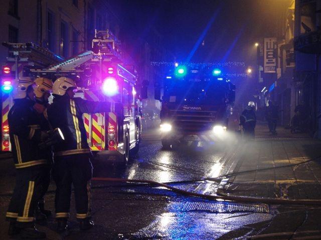 2012 - Fire crews battling to bring a blaze in office space above a popular town centre bar under control. More than 20 firefighters were called to the Fat Cat cafe bar in Bridge Street, Northampton shortly after 4.15pm following reports of a blaze in the roof space.