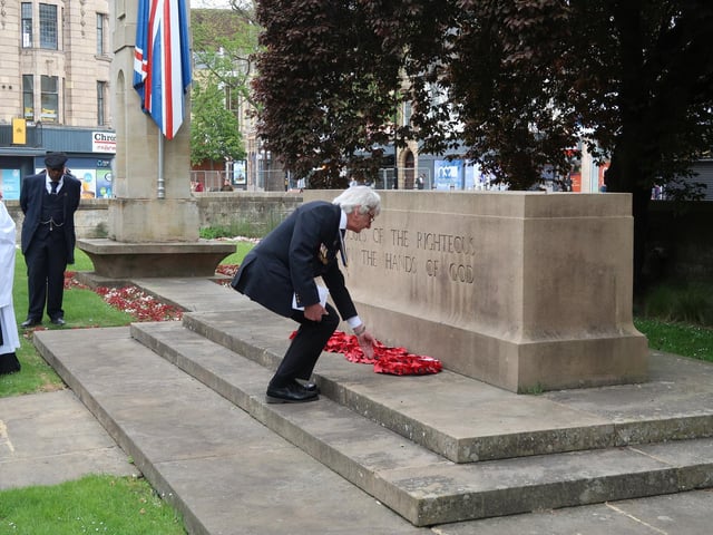 A flag raising service took place at The Guildhall, followed by service in the memorial gardens at All Saints Church, on Thursday May 8.