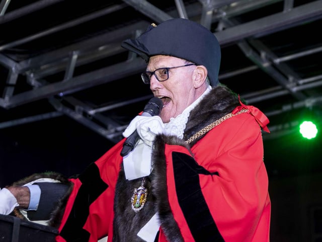 Town mayor Dennis Meredith joined the fun as Northampton switched on Christmas lights on Saturday (November 28).