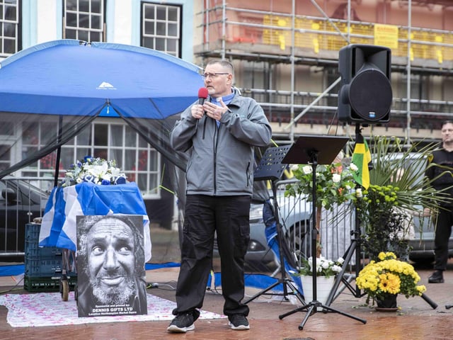 The memorial service for well-known Northampton homeless man George Murray was held on Sunday (November 6) in the Market Square