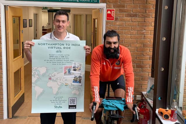 The fundraiser began on January 1 and Gurjeet hopes to complete the mileage by April 18 – meaning he set out to average around 54 miles a day to reach the final total of 5,747.