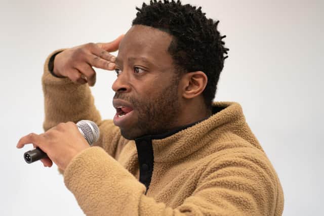 Clifford Samuel in rehearsal for Tambo & Bones. Photo by Korey J Ryan