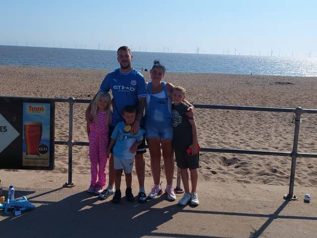 Ben Longley from Northampton pictured with his family. Ben risked his own life to save to girls who were drifting out to sea.