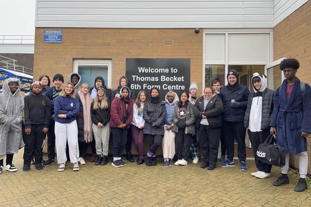 18 students and four staff members from Thomas Becket Catholic School took part in their ‘sleepout for hope’ on November 4, which raised a total of £1,826.