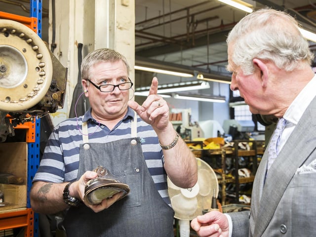 Prince Charles visits Tricker's Northampton