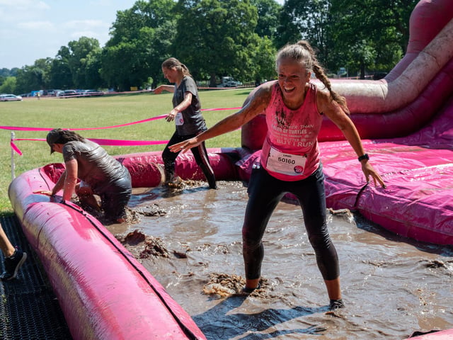 Runners taking part in the Pretty Muddy Race For Life at Abington Park in Northampton on Saturday, July, 11, 20026. Photo by David Jackson.