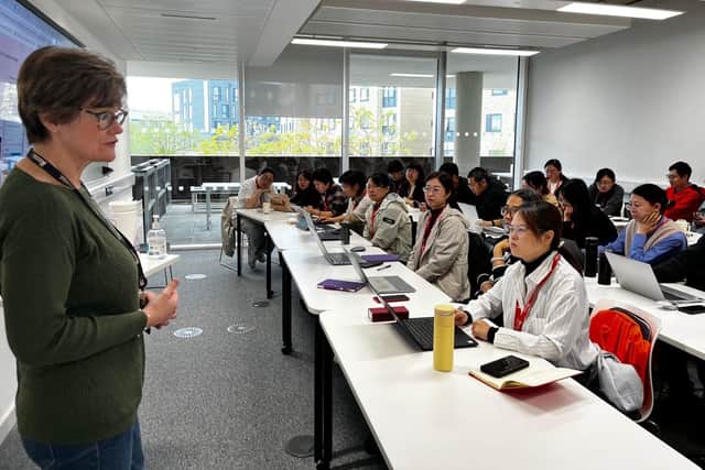 The academics during a workshop with Nicola Denning, Learning Designer.