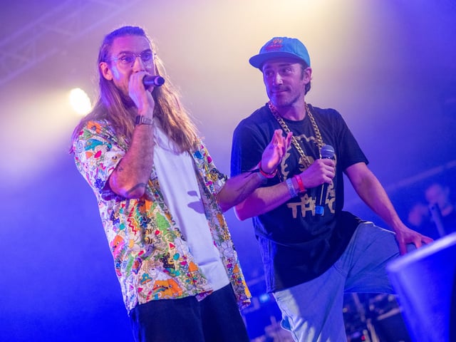 Too Many T's on stage at the Shambala Festival on Saturday, August 23, 2025. Photo by David Jackson.