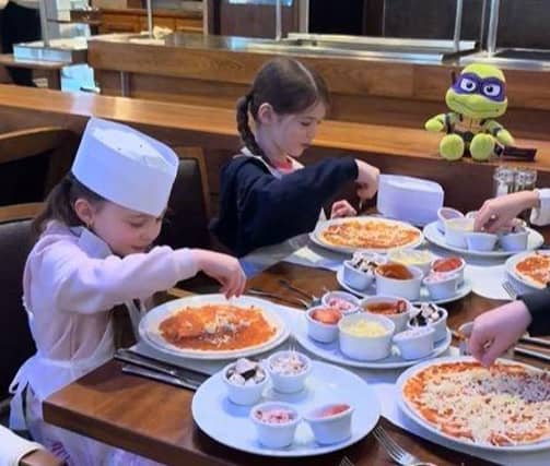 Pizza making is fun at the Big Blue Hotel