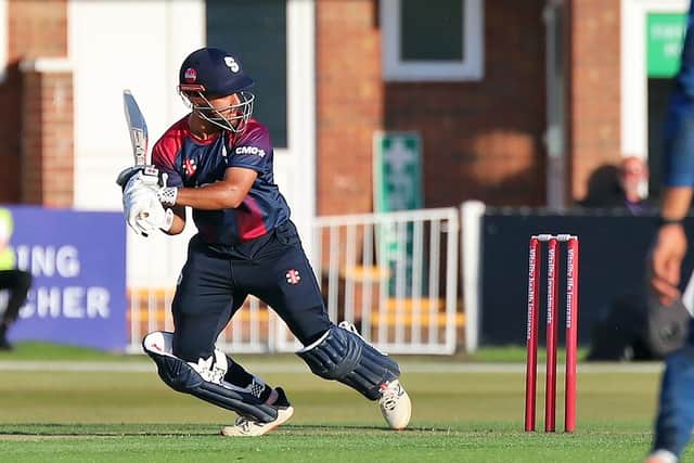 Saif Zaib hits out on his way to a brilliant 92 for the Steelbacks (Picture: Peter Short)