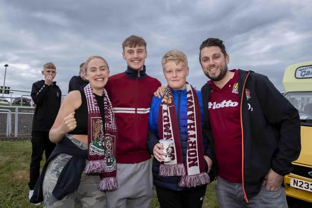 Northampton Town fans at Sixfields ahead of the playoff clash against Mansfield.