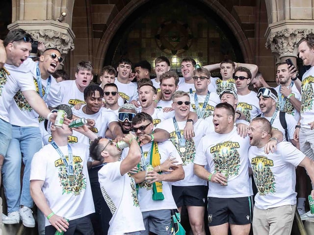 Saints players, coaches and staff celebrated with fans in Northampton town centre on Sunday (June 9) after winning the Gallagher Premiership title at Twickenham on Saturday (June 8).