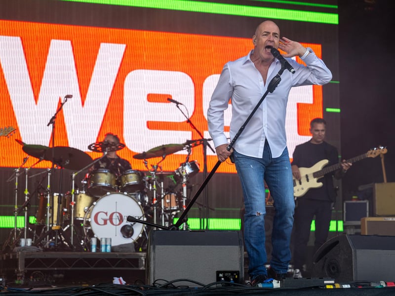 Go West on stage at Let’s Rock Northampton at Delapré Park on Saturday, June 15, 2024. Photo by David Jackson.
