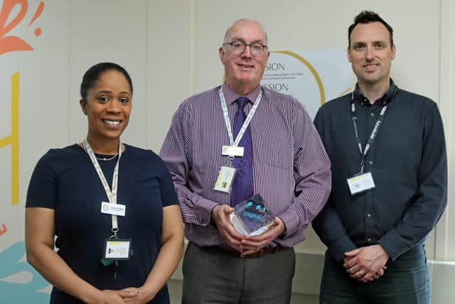 Award winners staff from NPH: (from left to right) Project Coordinator (SHDF) Lauren-Marie Campbell, Major Works Manager Chris Parr and Sustainability Manager Paul Tucker. 