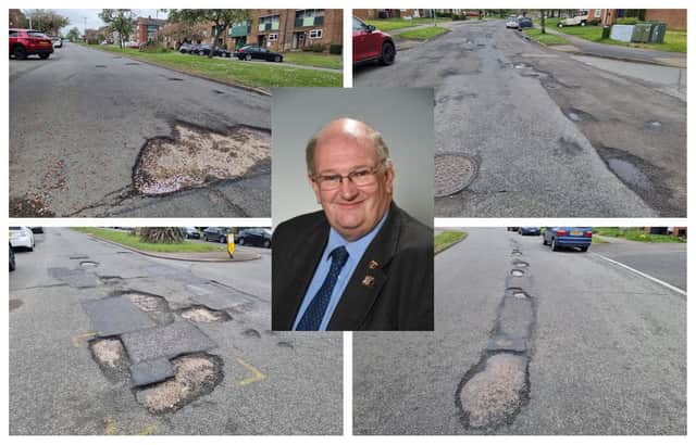 Here are some of the worst potholes in Kings Heath at the moment. Councillor Phil Larratt (pictured) says the roads will be fixed 'in the near future'.