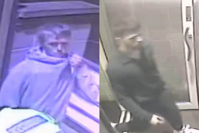 Police want to speak to these two men after a teenager was stabbed in Roadmender in March this year.