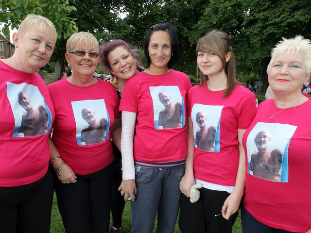 2012 - Northampton Abington Park "Race for Life": Team Daydreams, l-r Elaine Horsley, Lynn Edwards, Jotelyn Dolbey, Jackie Kirton, Sarah Bond, and Susan Forbes.