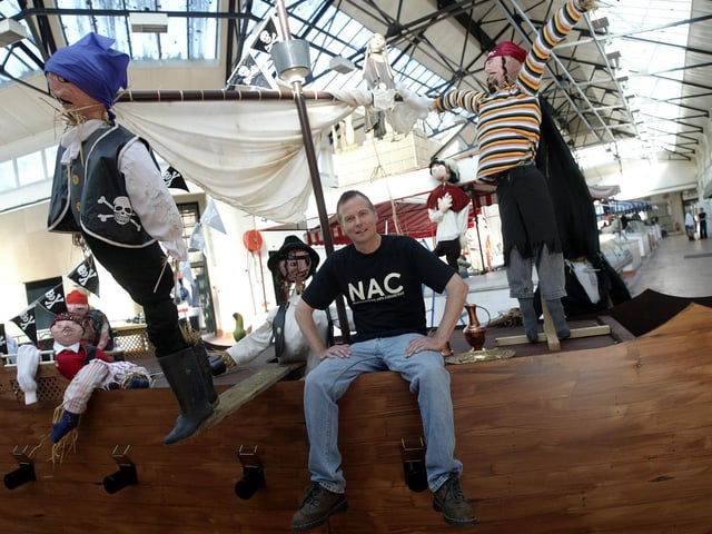 Kevin Stoney, committee member from Northampton Arts Collective at the exhibition at the Indoor Market. September 21, 2006