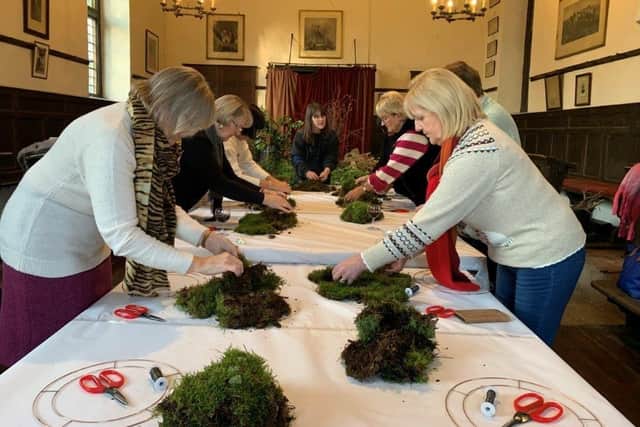 Wreath making at Courteenhall Estate