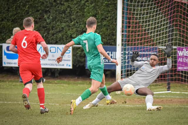 Action from ON Chenecks Reserves' 4-1 UCL win over Milton Keynes Irish Reserves on Saturday (Picture: Richard Eason)