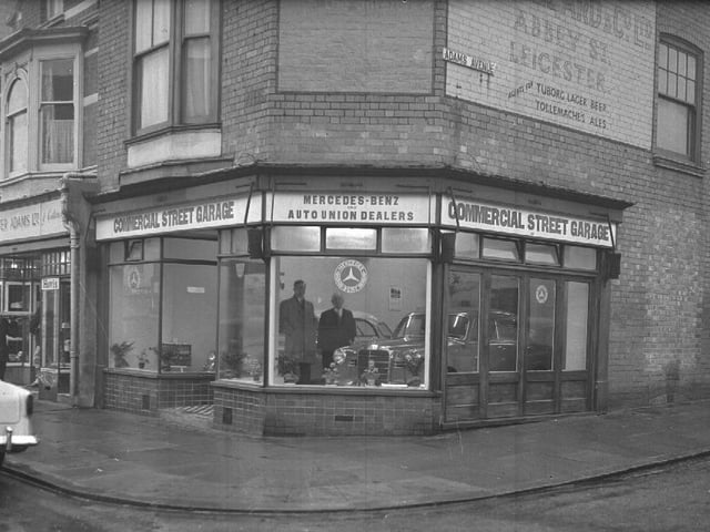 Commercial Street Garage on corner of Adams Avenue and Wellingborough Road, Northampton.