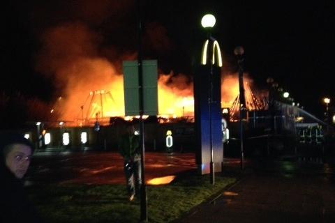 Fire at Red Hot World Buffet in Northampton. 18.12.13 Picture: Thomas Anderton