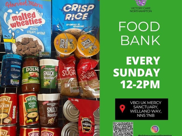 VBCI Northampton food bank opening times.