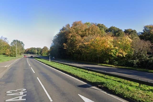A driver was seen driving erratically on the A43 Lumbertubs Way.