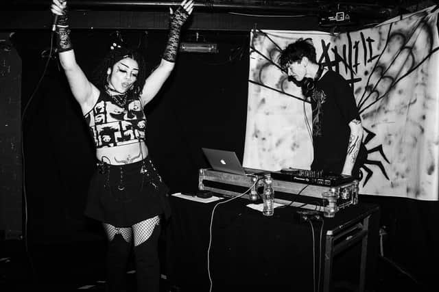 Anti!i and T1T4N performing at the Roadmender. Photo by Joe Westley.