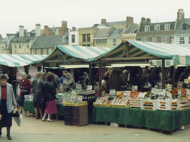 The street scene at Market Square in 1989