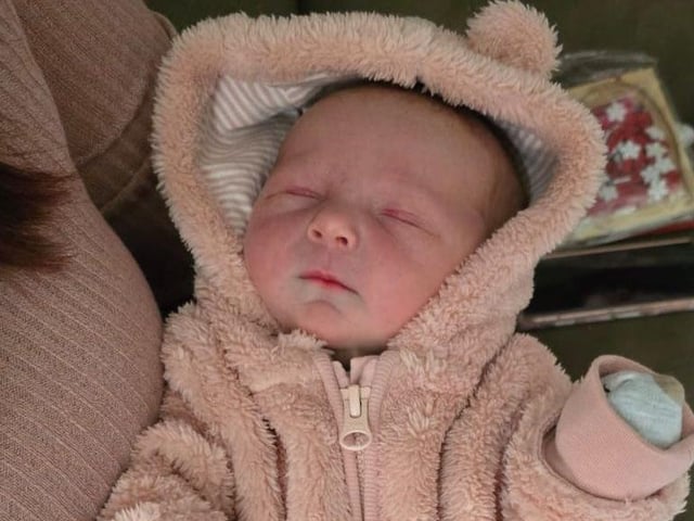 Myah Louise Jane born on December 16 at Northampton General Hospital, weighing 7lbs 4oz.